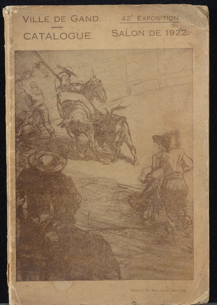 Ville de Gand - Catalogue 42e Exposition Salon de 1922 — Couverture du catalogue du Salon Triennal de 1922, avec un dessin de Jean Delvin