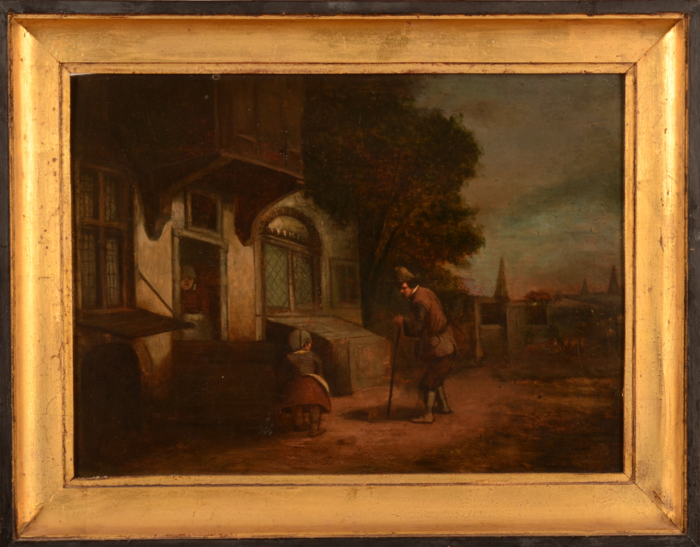 Unknown artist — Petit tableau romantique, milieu du 19e, non signé