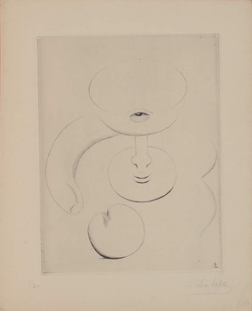Sonia Lewitska Untitled surrealist etching  — Eau-forte fine de Lewitska. Surrealiste illustration, signée et justifiée par l'artiste.