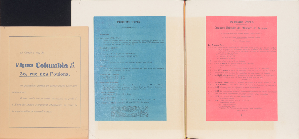 Domien Ingels and Maurice Pauwaert — Documents in the middle of the bundle and program of the festivities