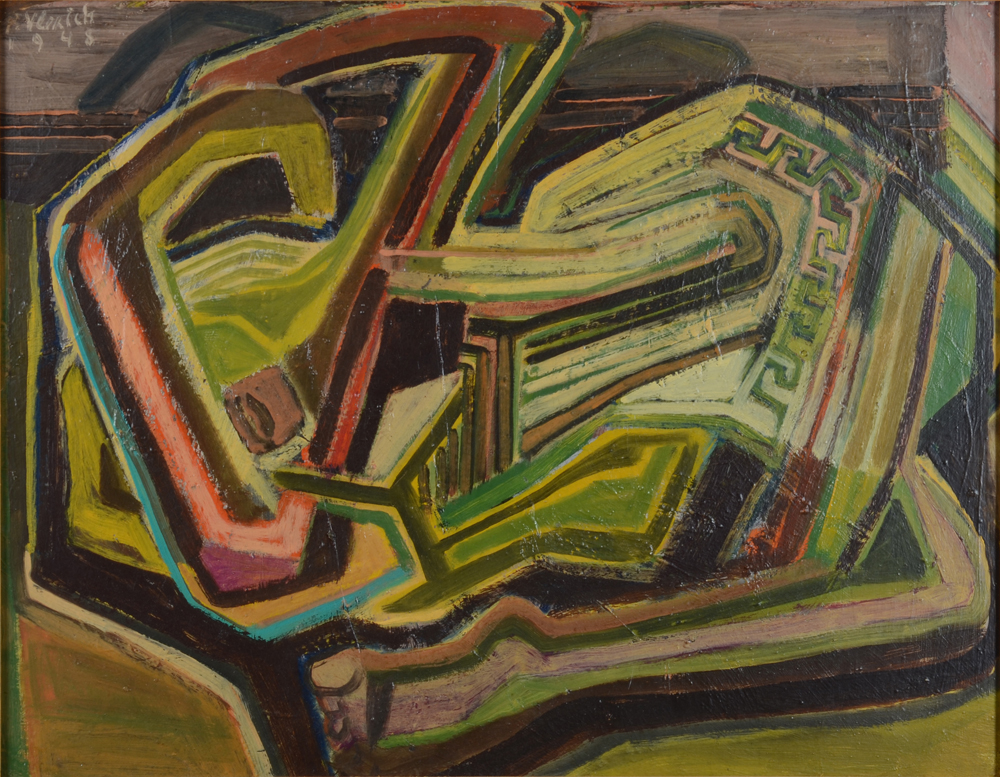 Pierre Vlerick  — Huile sur papier de 1948 (periode de la Grande Chaumière)
