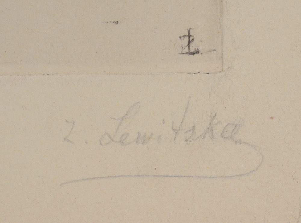 Sonia Lewitska Untitled surrealist etching  — Signature and monogram of the artist on the bottom right. Signature in pencil. Signed with 'Z. Lewitska'&nbsp;
