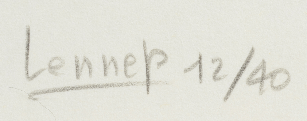 Jacques Lennep — Signature of the artist in pencil and justification bottom right