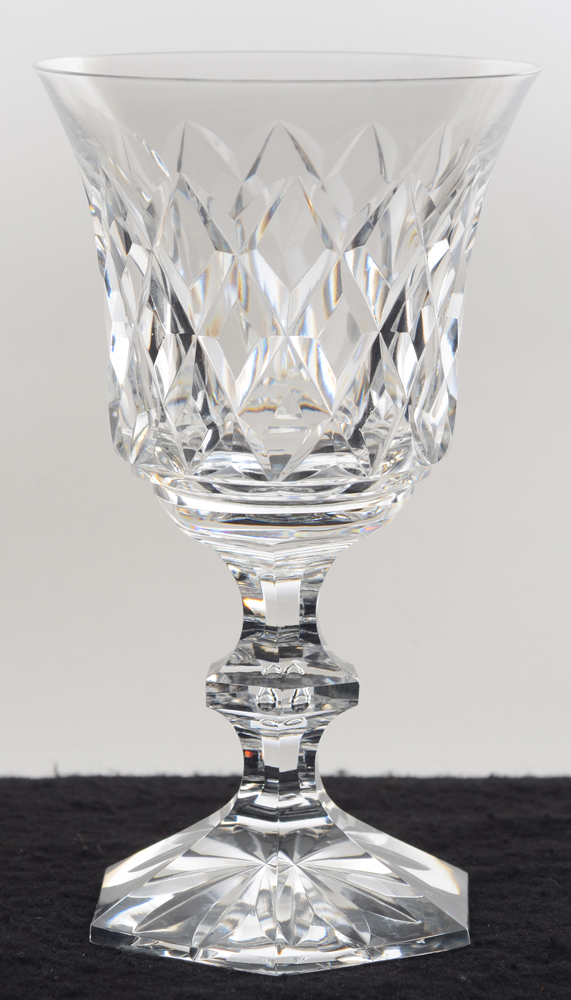 Val St-Lambert, Metternich, taille fantaisie — Verre à vin ou eau en cristal taillé