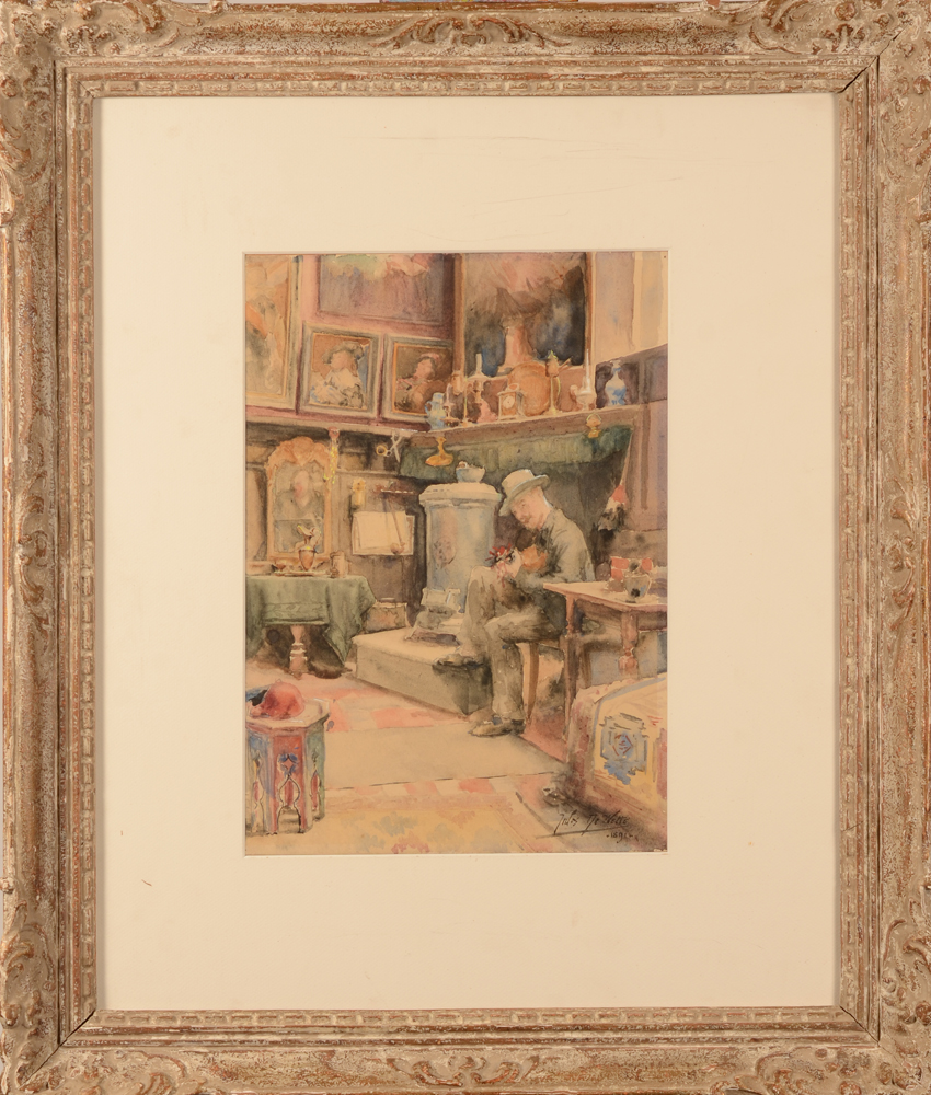 Jules De Wette — the watercolour in its frame