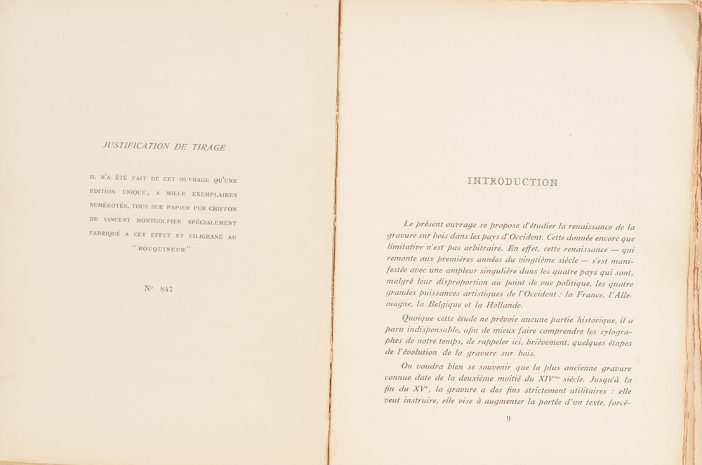 Roger Avermaete La Gravure sur Bois Moderne de l'Occident — Justification of this copy