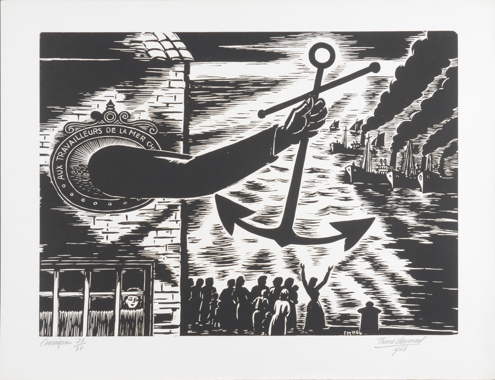 Frans Masereel — Gravure sur bois originale de 1966, sur seulement 30 exemplaires