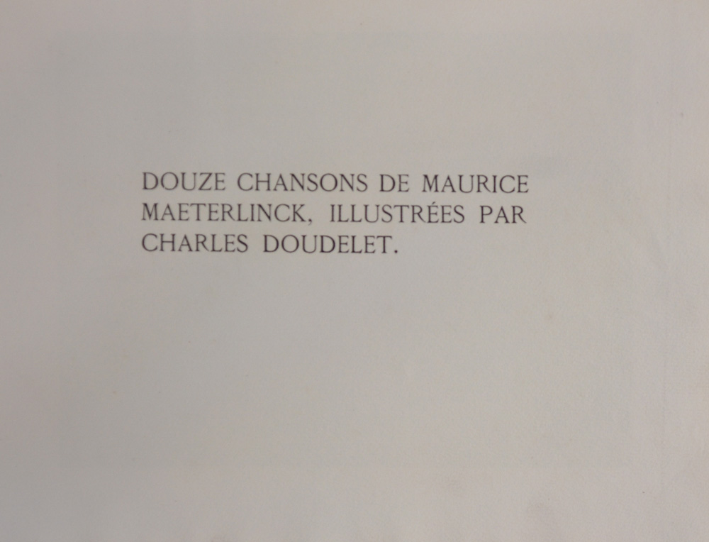 Maurice Maeterlinck and Charles Doudelet Douze Chansons 1896 — the title page
