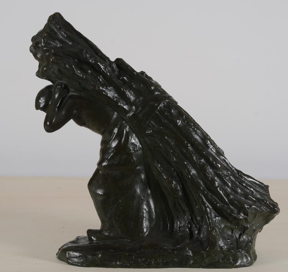 Joseph Witterwulghe, la fagoteuse, bronze sculpture — View to the left