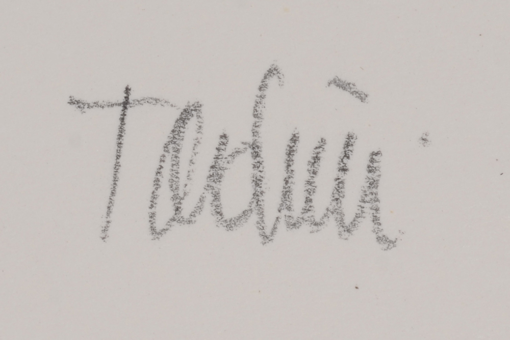 Emilio Tadini — Signature of the artist bottom center