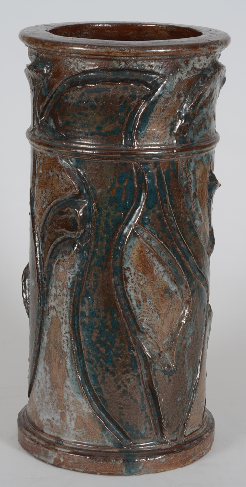 Arthur Craco — Très grand vase cilindrique en gres, signé et unique