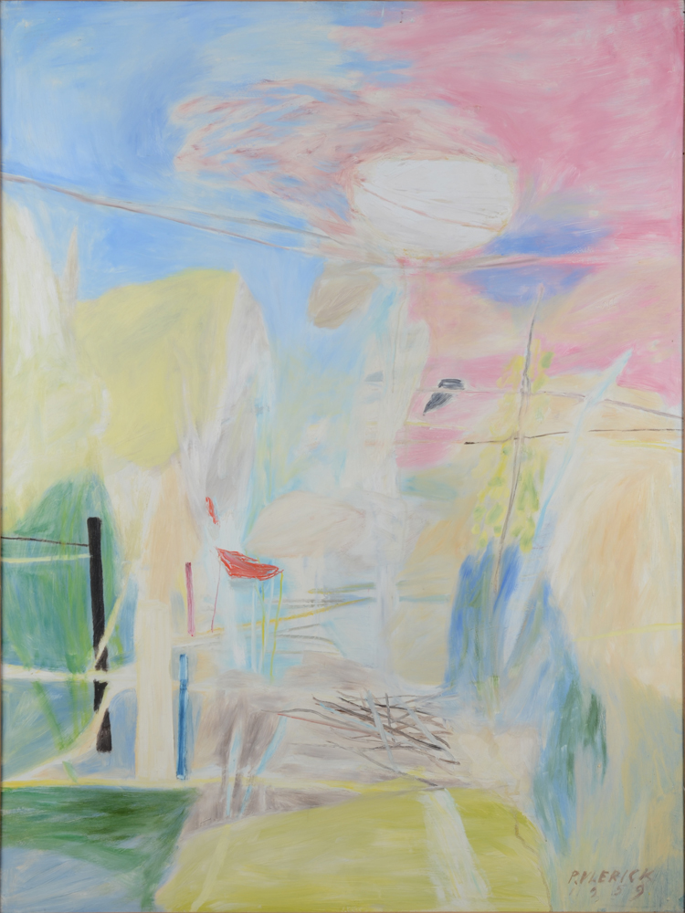 Pierre Vlerick — Peinture abstraite, huile sur isorel, signée et datée 1959
