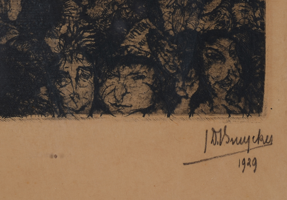 Jules De Bruycker La Cathédrale d'Anvers — Signature with mask like faces