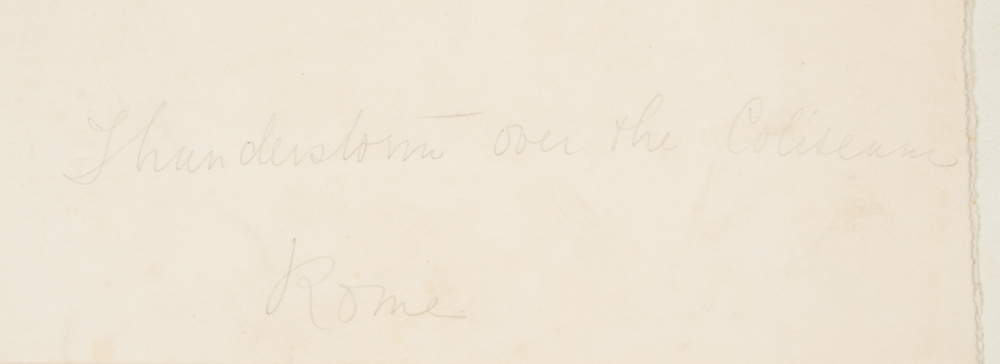 Unknown English artist 'Thunderstorm over the Colosseum' title — Title on the back in pencil