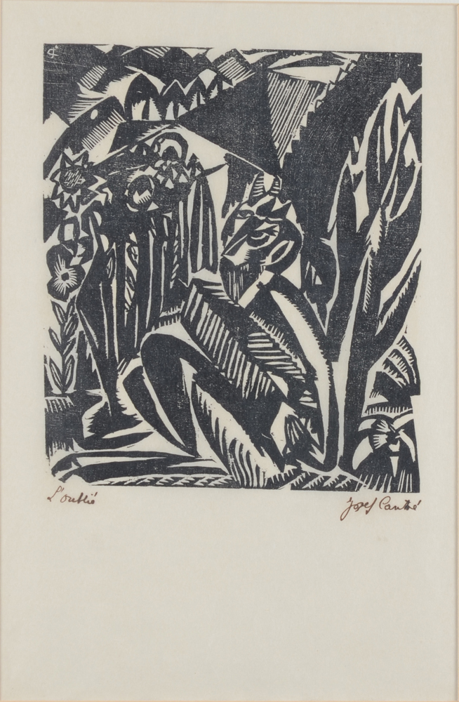 Jozef Cantré — Gravure sur bois originale, signée