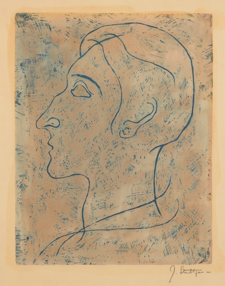Jan Willem Grinwis Plaat Stultjes — Rare autoportrait de l'artiste, estampe, signée