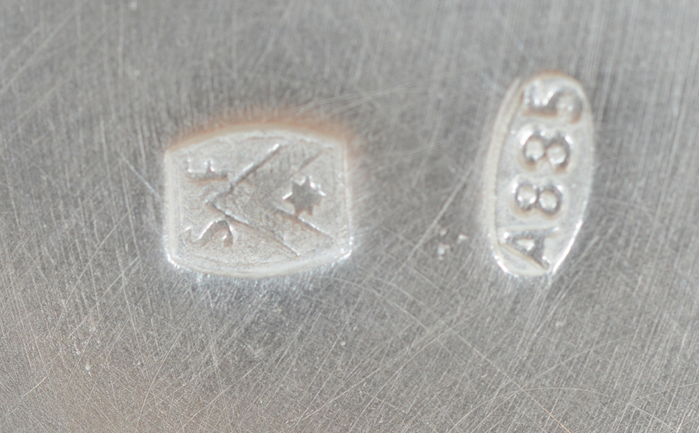 Sauvage Frères — Makers mark and alloy mark on the bottom of the base