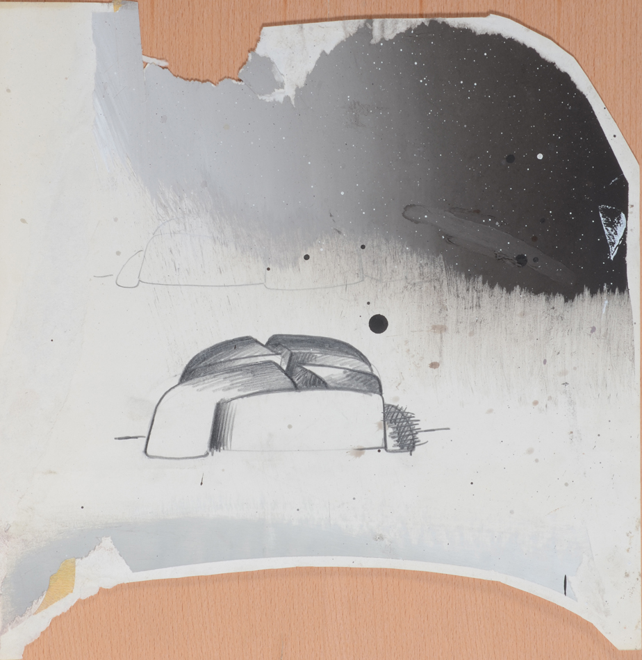 Lambert Maria Wintersberger — sketch drawing on irregular paper
