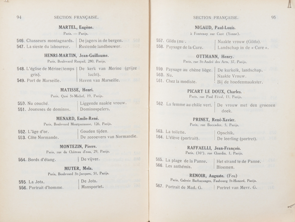 Ville de Gand - Catalogue 42e Exposition Salon de 1922 — Another sample page<br>
