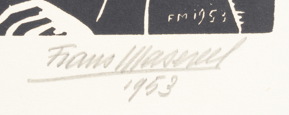 Frans Masereel — Signature and date by the artist in pencil bottom right