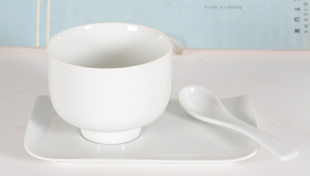 Bodo Kampmann for Fuerstenberg — Detail of the cup and saucer with the original spoon