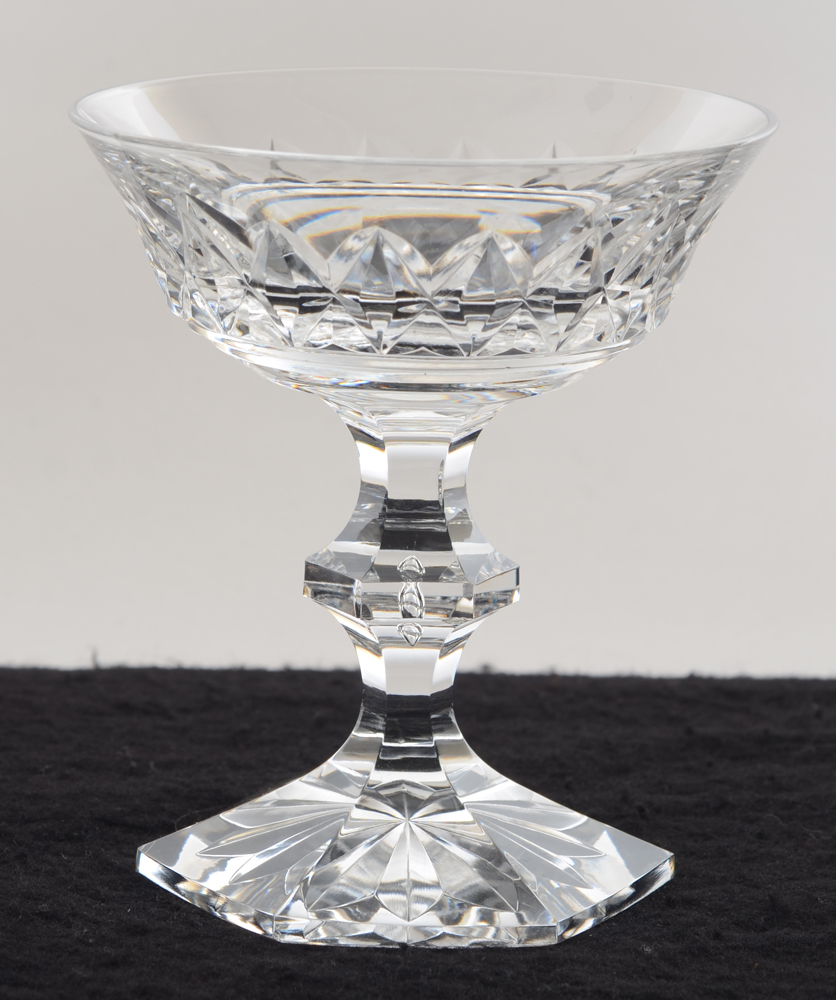 Val St-Lambert, Metternich, taille fantaisie — Coupe à champagne en cristal taillé