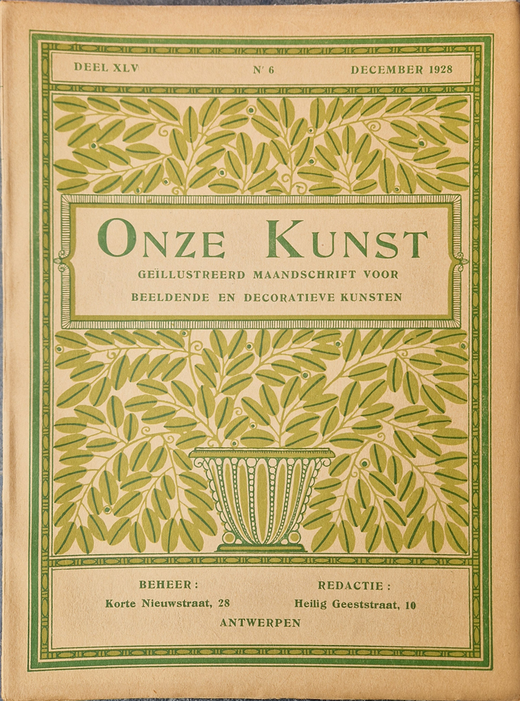 Onze Kunst 1928 — Revue d'art, mais en version Néerlandaise, intéressante documentation sur les arts anciens et modernes