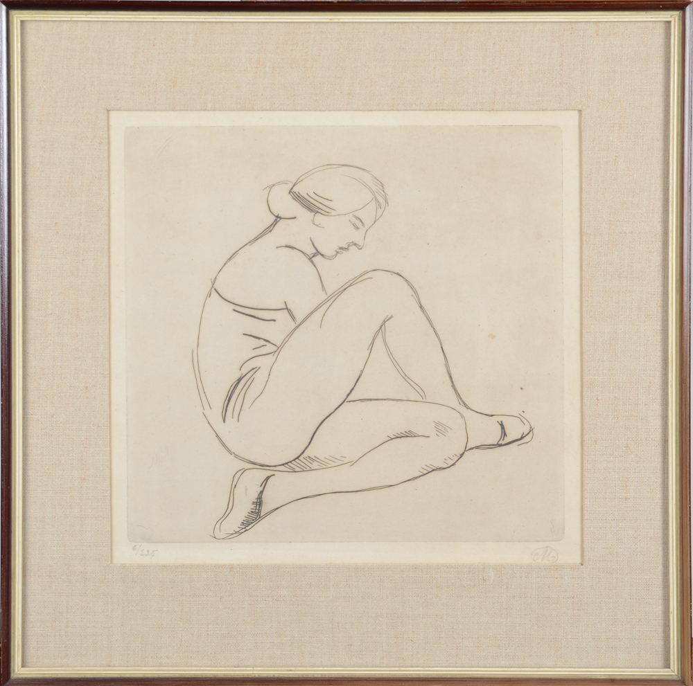 Aristide Maillol — the etching in its frame
