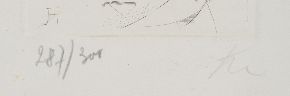 Joris Minne abstraction of a landscape  Etching — Signature of the artist and justification (287/300) at the bottom of the etching.