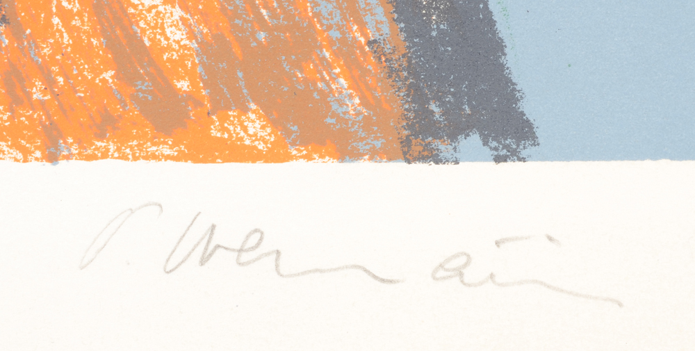 Pierre Wemaëre 'Composition' signature  — Signature of the artist on the bottom right in pencil.
