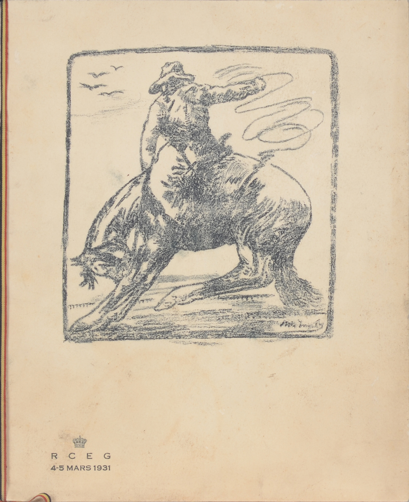 Domien Ingels and Maurice Pauwaert — Programme illustrée par Ingels sur la couverture et par Pauwaert avec des caricatures de 'notables gantoises' à l'intérieur. Rare