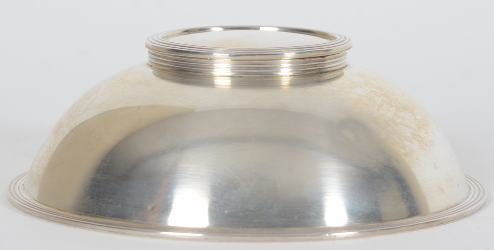 Arts and Crafts sterling silver inkwell — Side view