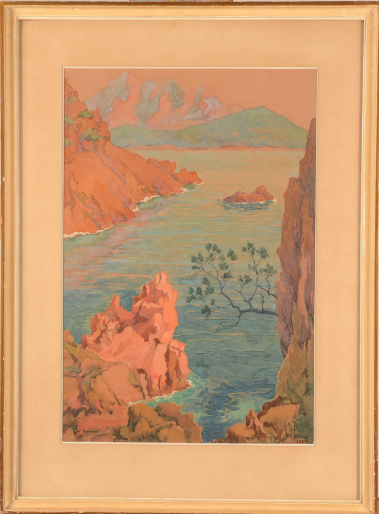 Francois Alaux — the watercolour in its frame