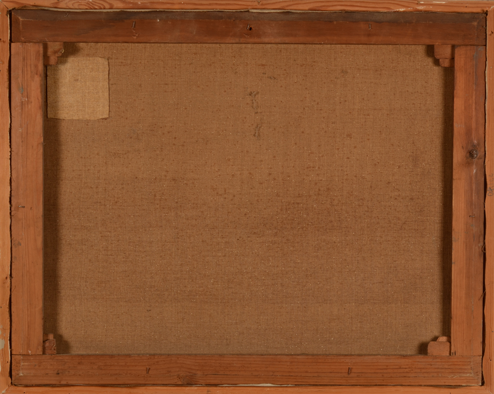 Jacques Allaert, attributed to — Back of the canvas showing an old restoration top left