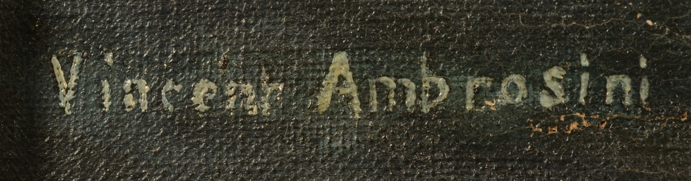 Vincent Ambrosini — Signature of the artist, bottom left