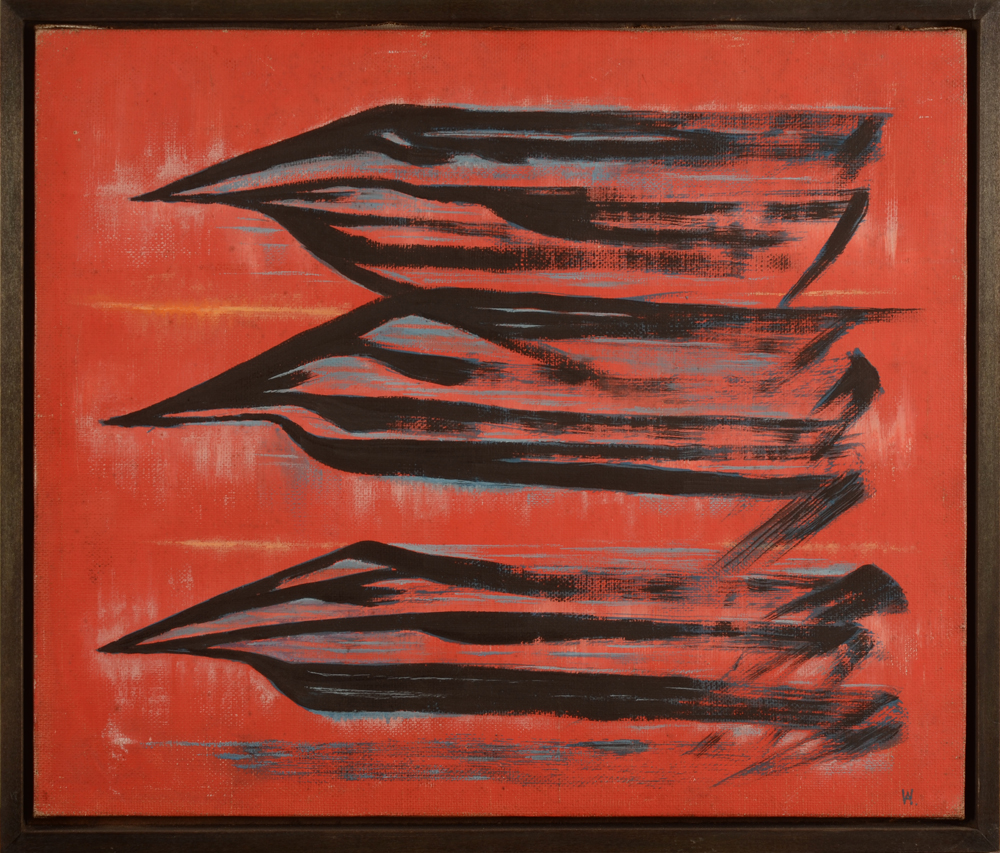 Willy Anthoons Abstraction — Huile sur toile abstraite, dans le cadre