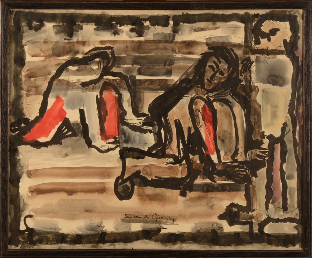 Arie Van de Giessen — the watercolour in its frame