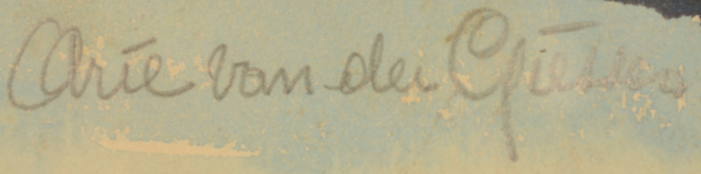 Arie Van de Giessen — Signature of the artist, top right