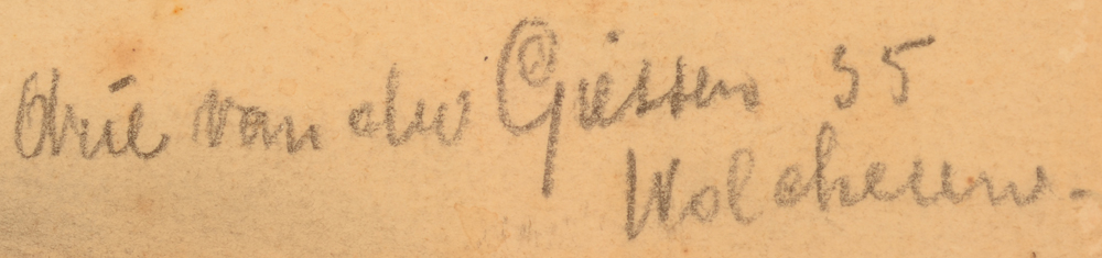 Arie Van de Giessen — Signature of the artist, date and localisation bottom right