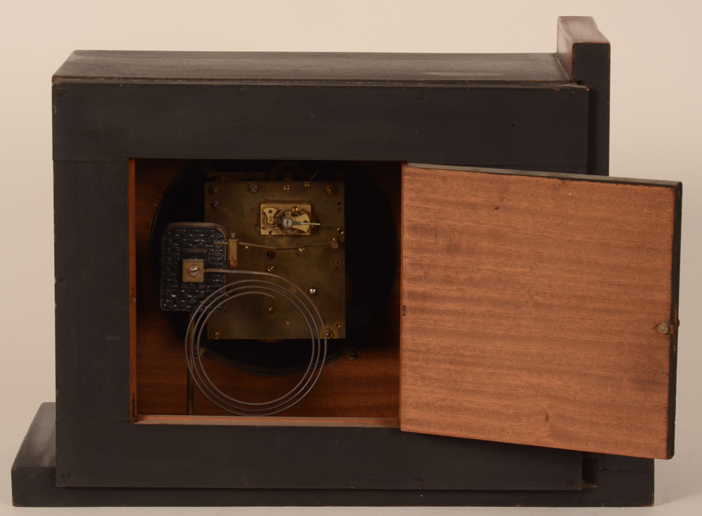Art Deco clock — Back of the clock with a view of the mechanism