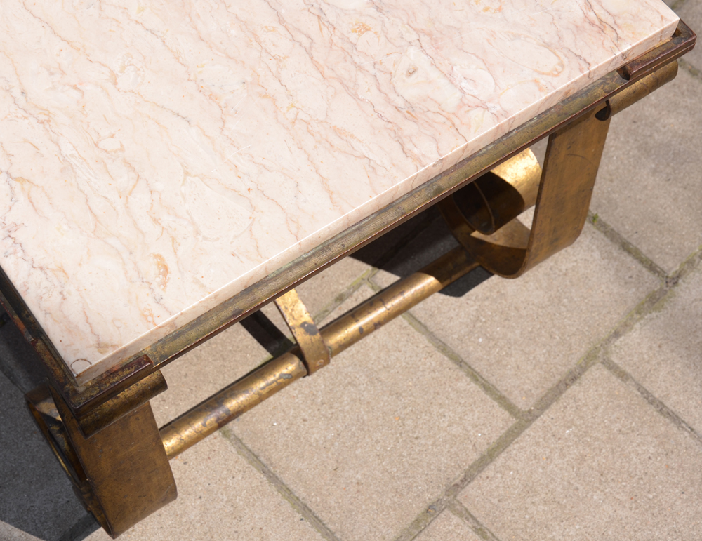 Art Deco side table — Detail of the side, pictures taken in sunlight, so the colours are accurte