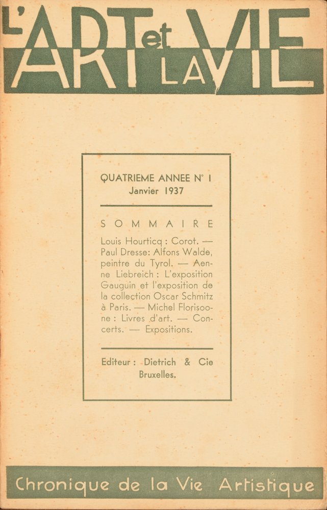 L'Art et La Vie — cover January 1937