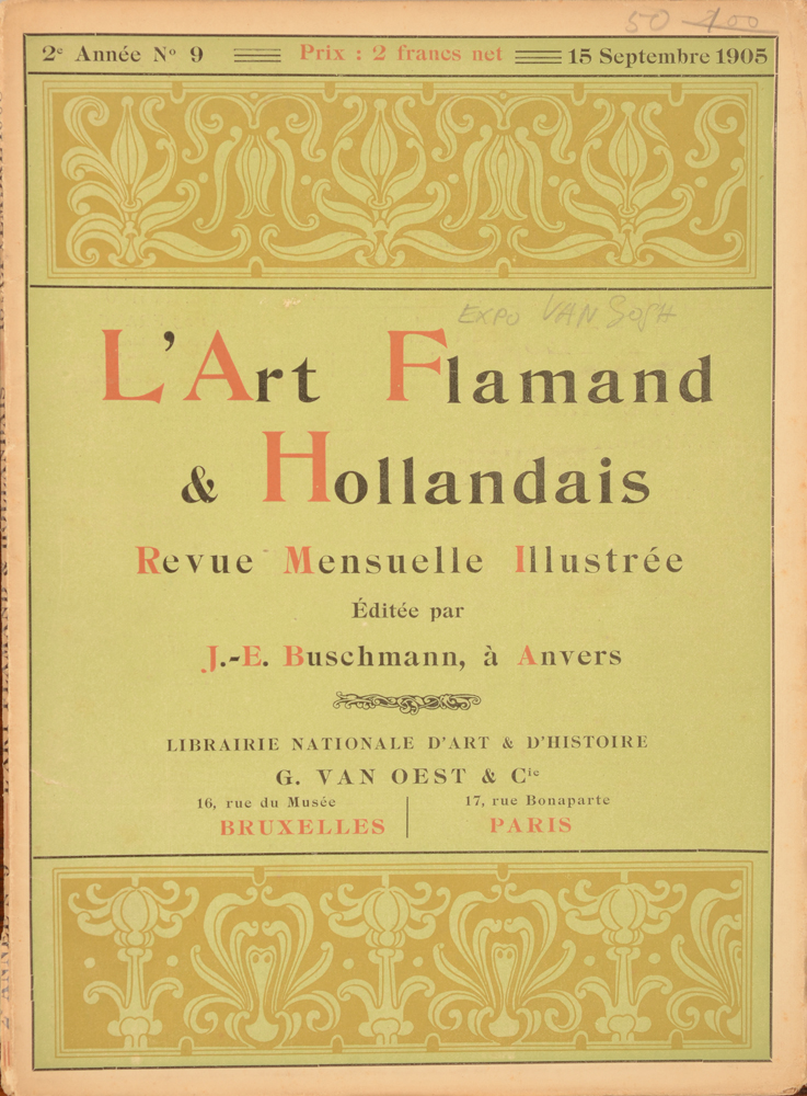 Art Flamand et Hollandais 1905 — Loose issue september 1905, in French with the Van Gogh article
