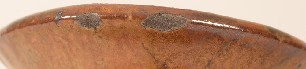 Edgard Aubry  — a view of two of the three rim chips