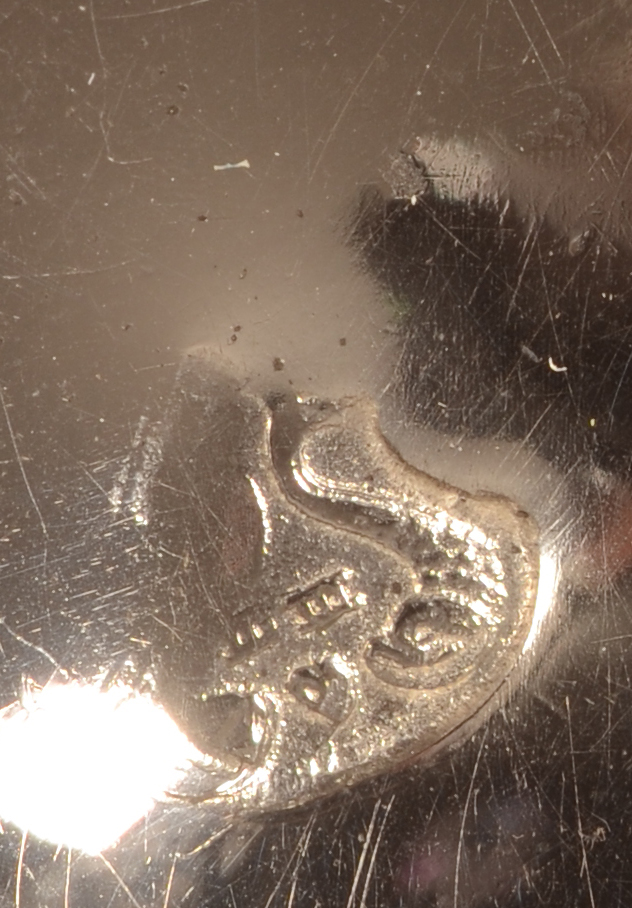 Viennese art nouveau silver dish — Romanian mark, in use from 1906, guaranteeing the alloy of 750/1000