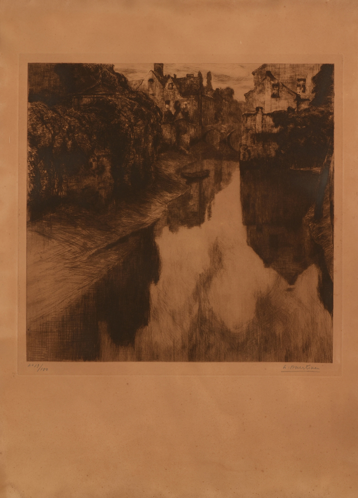 Albert Baertsoen — La Nète à Lièrre, eau-forte originale signée et justifiée