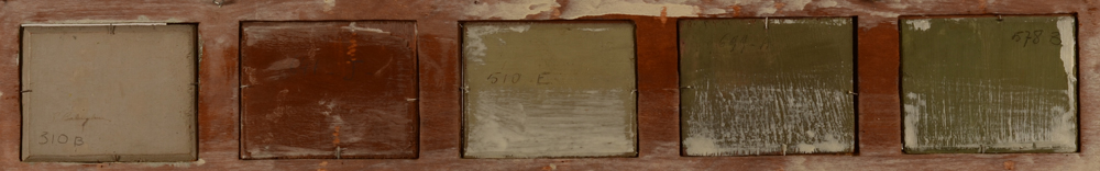 Gustave Balenghien — Back of the paintings mounted in one frame