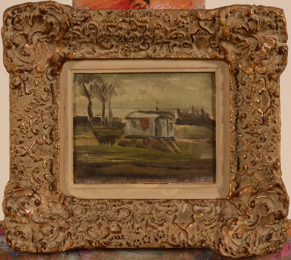 Gustave Balenghien — the painting in its elaborate frame