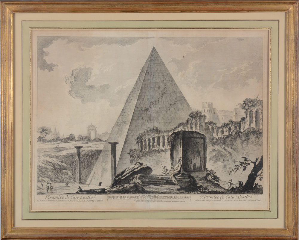 Jean Barbault (after) — Piramide de Casius Cestius&nbsp;(plate engraved by Montegu)<br>