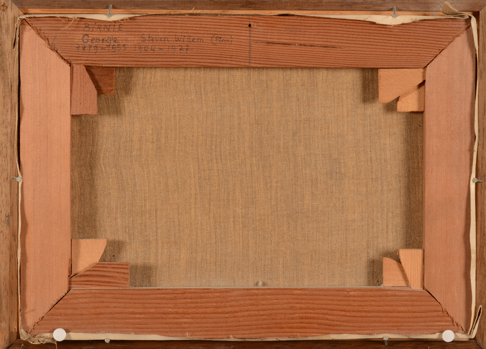 George Bernie — Back of the relined painting